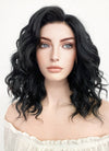 Medium Wavy Bob Black Lace Front Synthetic Hair Wig LF406