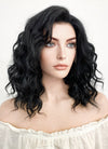 Medium Wavy Bob Black Lace Front Synthetic Hair Wig LF406