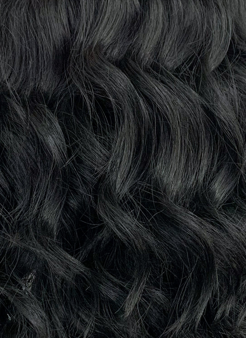 Medium Wavy Bob Black Lace Front Synthetic Hair Wig LF406