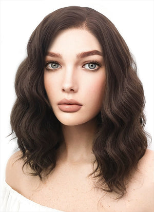 Medium Wavy Brown Lace Front Synthetic Hair Wig LF407