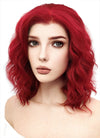 Medium Wavy Bob Red Lace Front Synthetic Hair Wig LF408