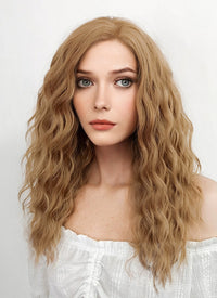 Scarlet Witch Wanda Maximoff Long Wavy Golden Blonde Lace Front Synthetic Hair Wig LF5094