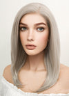 The Witcher III Ciri Medium Straight Bob Pastel Grey Blonde Lace Front Synthetic Hair Wig LF509