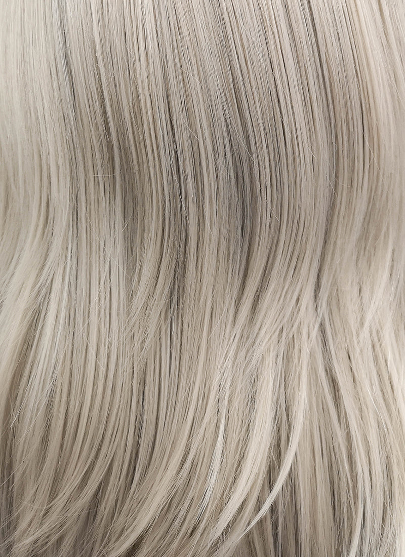 Medium Straight Bob Pastel Grey Blonde Lace Front Synthetic Hair Wig LF509 - CosplayBuzz