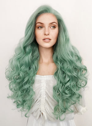Critical Role: Fearne Calloway Wavy Pastel Green Lace Front Wig LF5117