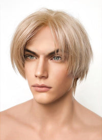 Resident Evil 4 Leon S. Kennedy Brunette Blonde Lace Front Kanekalon Synthetic Men's Wig LF6009