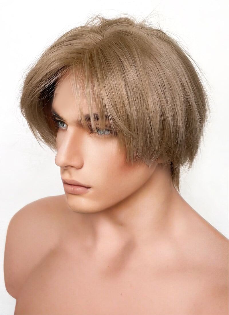 Resident Evil 4 Leon S. Kennedy Brunette Blonde Lace Front Kanekalon Synthetic Men's Wig LF6009