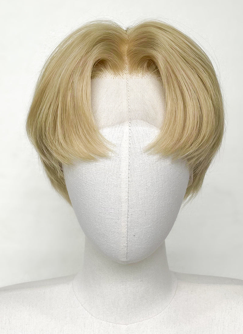 Short Straight Golden Blonde Lace Front Synthetic Hair Men's Wig LF6020A