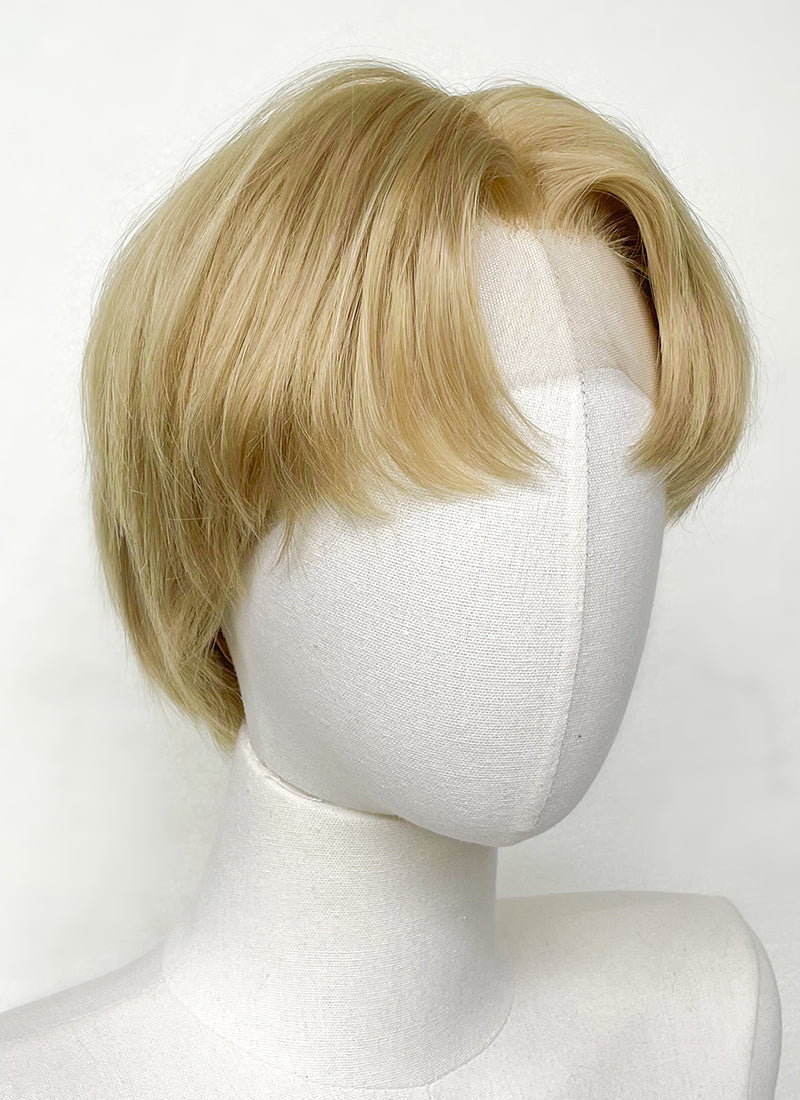 Short Straight Golden Blonde Lace Front Synthetic Hair Men's Wig LF6020A