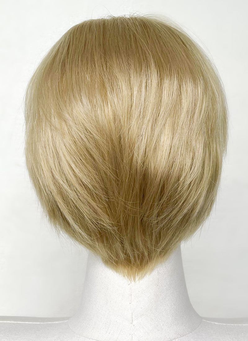 Short Straight Golden Blonde Lace Front Synthetic Hair Men's Wig LF6020A