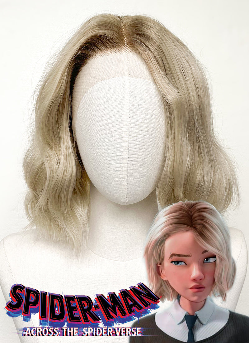 Spider-Man: Across the SpiderVerse Gwen Stacy Ash Blonde With Brown Roots Lace Front Synthetic Wig LF6026