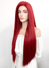 Long Straight Yaki Red Lace Front Synthetic Hair Wig LF624A