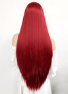 Long Straight Yaki Red Lace Front Synthetic Hair Wig LF624A