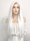 Long Straight Yaki White Lace Front Synthetic Hair Wig LF624B