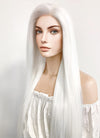 Long Straight Yaki White Lace Front Synthetic Hair Wig LF624B