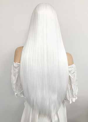 Long Straight Yaki White Lace Front Synthetic Hair Wig LF624B