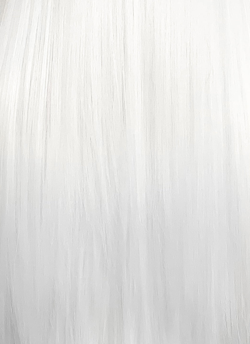 Long Straight Yaki White Lace Front Synthetic Hair Wig LF624B