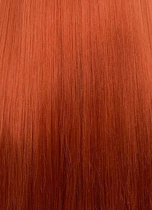 Disney Kim Possible Long Straight Yaki Reddish Orange Lace Front Synthetic Hair Wig LF624