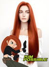 Disney Kim Possible Long Straight Yaki Reddish Orange Lace Front Synthetic Hair Wig LF624