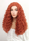 Long Spiral Curly Reddish Orange Lace Front Synthetic Hair Wig LF663J