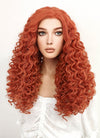 Disney Brave Merida Cosplay Long Spiral Curly Reddish Orange Lace Front Synthetic Hair Wig LF663J