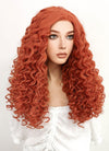 Long Spiral Curly Reddish Orange Lace Front Synthetic Hair Wig LF663J