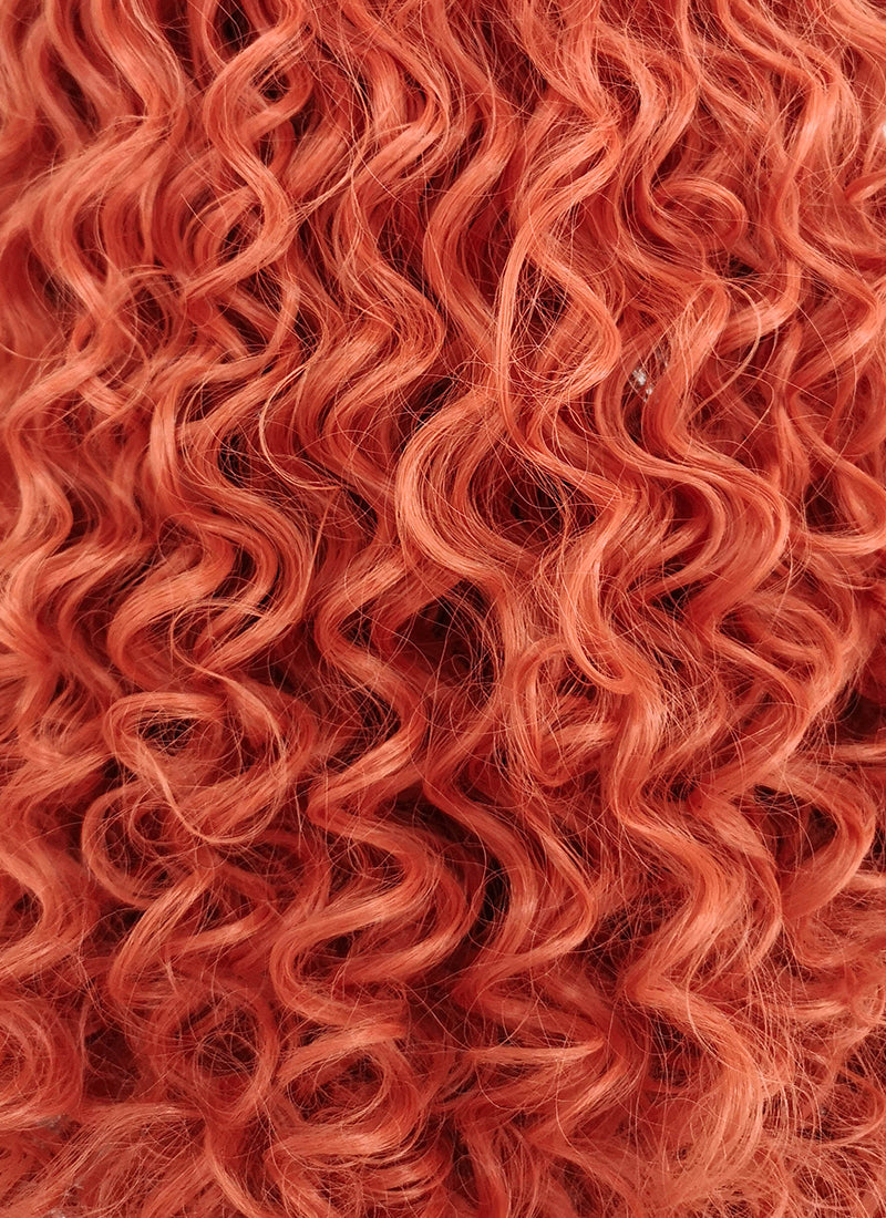 Disney Brave Merida Cosplay Long Spiral Curly Reddish Orange Lace Front Synthetic Hair Wig LF663J - CosplayBuzz
