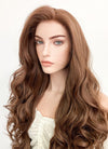 Long Curly Chestnut Brown Lace Front Synthetic Hair Wig LF667J