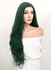 Long Wavy Dark Green Lace Front Synthetic Hair Wig LF667V