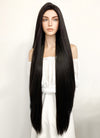 Long Straight Yaki Natural Black Lace Front Synthetic Hair Wig LF701A