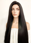 Long Straight Yaki Natural Black Lace Front Synthetic Hair Wig LF701A