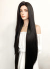 Long Straight Yaki Natural Black Lace Front Synthetic Hair Wig LF701A