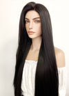 Long Straight Yaki Natural Black Lace Front Synthetic Hair Wig LF701A
