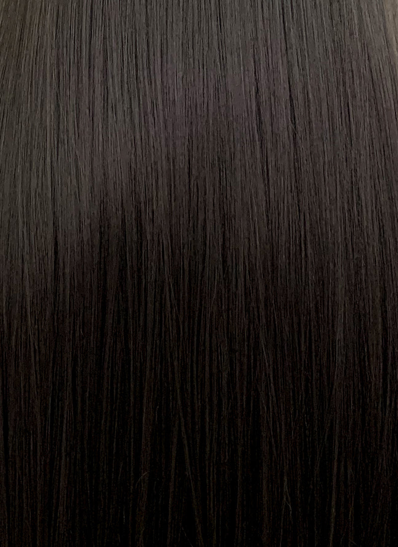 Long Straight Yaki Natural Black Lace Front Synthetic Hair Wig LF701A