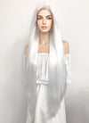 Long Straight Yaki White Lace Front Synthetic Hair Wig LF701B