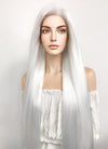 Long Straight Yaki White Lace Front Synthetic Hair Wig LF701B