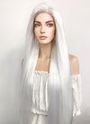 Long Straight Yaki White Lace Front Synthetic Hair Wig LF701B