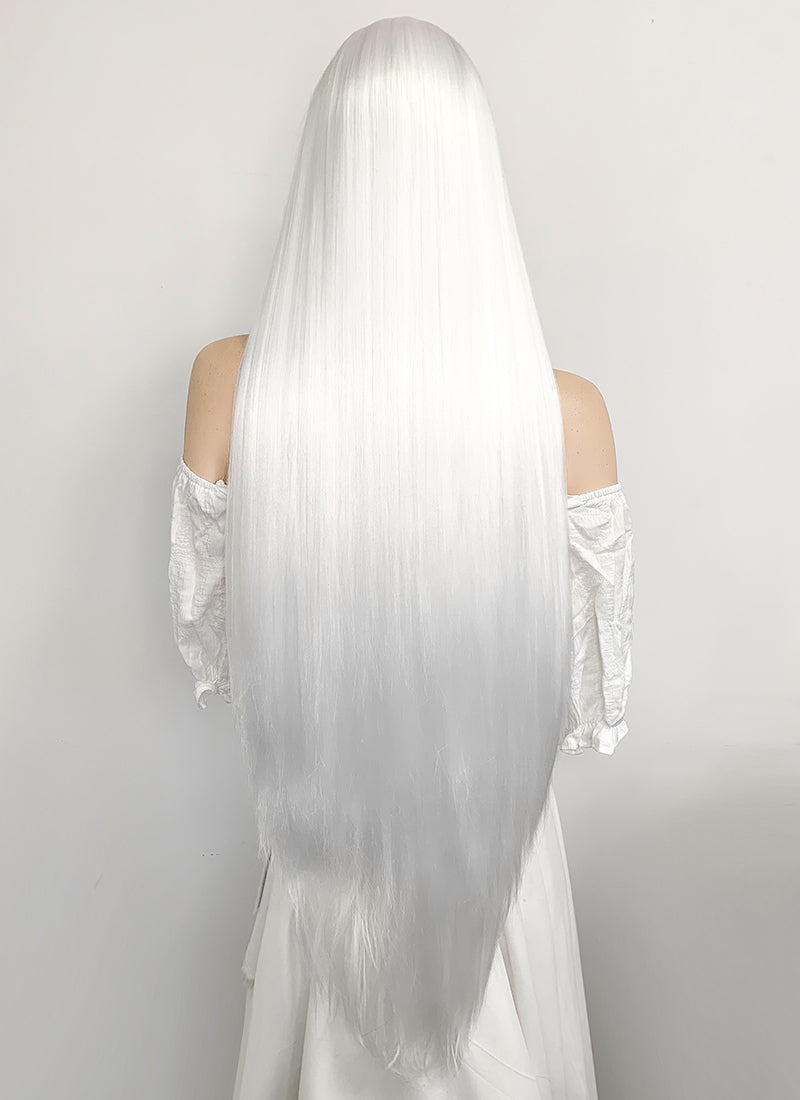 Long Straight Yaki White Lace Front Synthetic Hair Wig LF701B