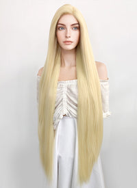 Long Straight Yaki Blonde Lace Front Synthetic Hair Wig LF701E