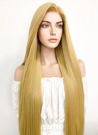 Long Straight Yaki Blonde Lace Front Synthetic Hair Wig LF701S