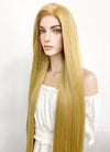 Disney Princess Tangled Rapunzel Long Straight Yaki Blonde Lace Front Synthetic Hair Wig LF701S