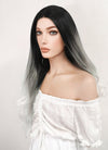 Long Wavy Black Grey White Mixed Lace Front Synthetic Hair Wig LF781