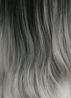 Long Wavy Black Grey White Mixed Lace Front Synthetic Hair Wig LF781