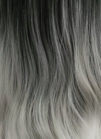 Long Wavy Black Grey White Mixed Lace Front Synthetic Hair Wig LF781