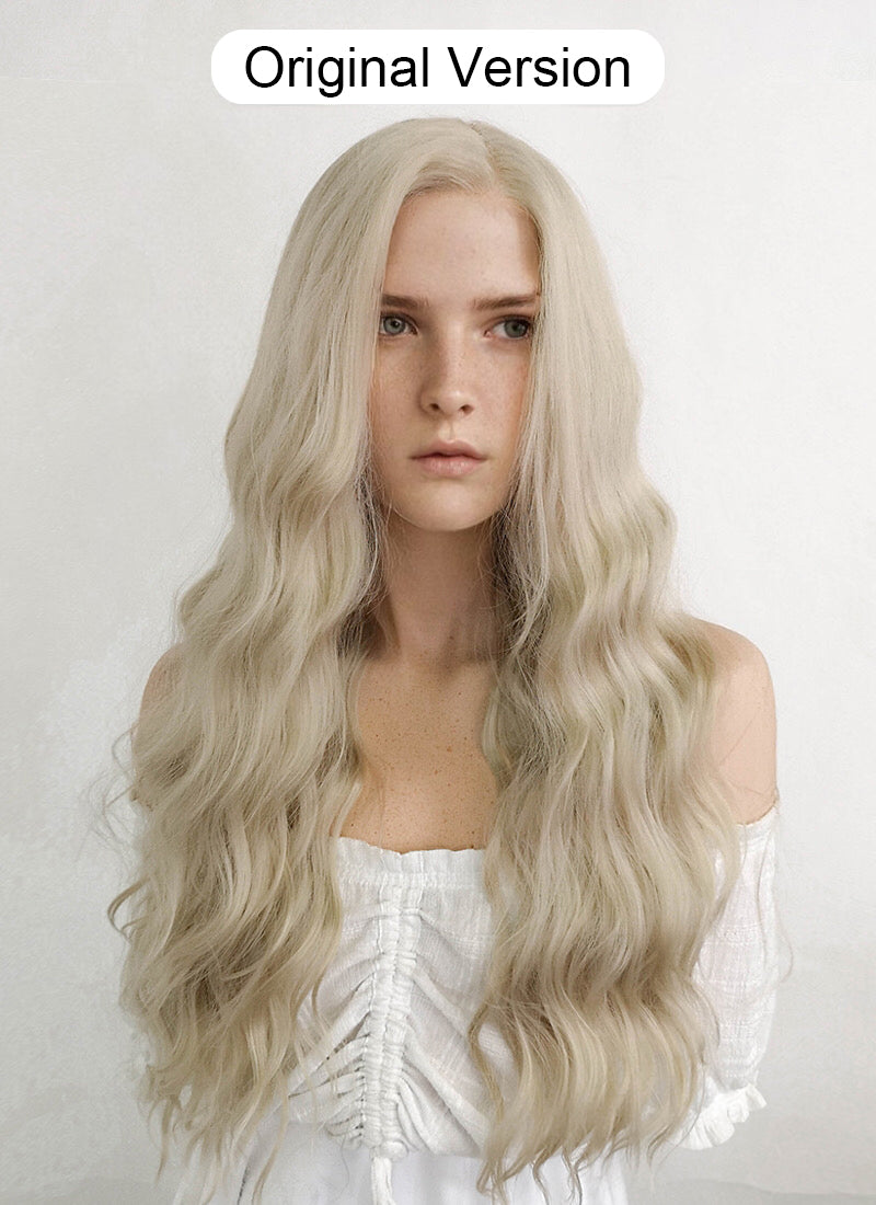 The Lord of the Rings The Rings of Power Galadriel Wavy Ash Blonde Lace Front Wig LFK5539