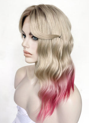 Spider-Man: Across the Spider-Verse Gwen Stacy Blonde Pink Ombre With Dark Roots Lace Front Synthetic Wig LFK5548