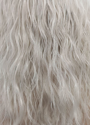 The Witcher Geralt of Rivia Curly Silver Grey Lace Front Wig LFX5127