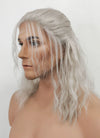 The Witcher Geralt of Rivia Curly Silver Grey Lace Front Wig LFX5127