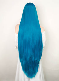 League of Legends LOL Jinx Long Straight Turquoise Blue Lace Front Synthetic Wig LN6020