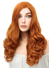 Long Wavy Pumpkin Orange Lace Front Synthetic Hair Wig LW085E